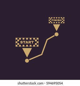 Road icon. Way, path, route, track symbol. Flat design. Stock - Vector illustration