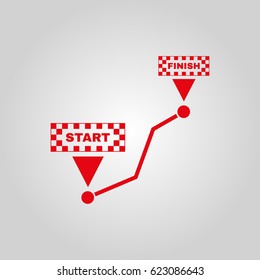 Road icon. Way, path, route, track symbol. Flat design. Stock - Vector illustration