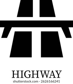 Road icon.Road forks icon. Road sections of different shapes.vector icon illustration isolated on white background.Containing street, highway, traffic light, intersection and roundabout symbol.