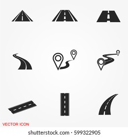 Road icons - Shutterstock ID 599322905