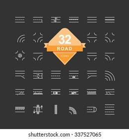 Road Icons ( Line Icons )
