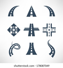 Road icons set