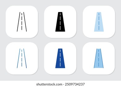 Ícones rodoviários com vários estilos de design
