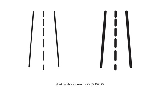 Straßensymbole Lineares Vektorsymbol einzeln auf weißem Hintergrund.