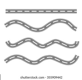 Road illustration isolated vector set