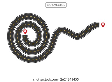 Road illustration. Path, asphalt, travel, highway, distance, track, car, trail, life, dust, movement, peolos. Vector 