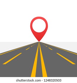 Road to infinity highway. Road in the desert. Vector stock illustration.