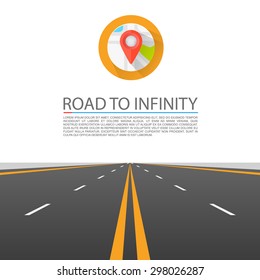 Road to infinity, Road vector highway, Vector illustration, Road background.