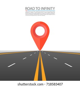 Road to infinity, Road vector highway, Vector illustration, Road sky background.