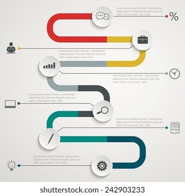 Road Infographic Timeline With Icons