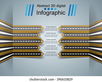 Road Infographics origami style Vector illustration. 