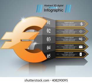 Road Infographics origami style Vector illustration. Euro icon. Money icon.Toll road illustration.