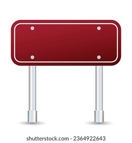 Plantilla del tablero de información sobre carreteras. signo de calle roja en blanco