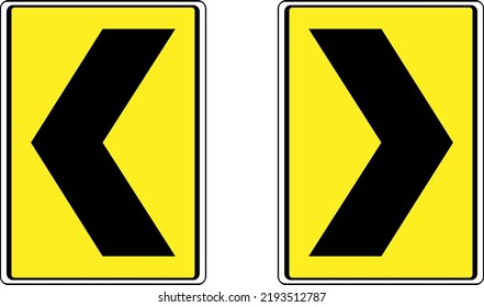 Road Information Signs. The Chevron Sign. Vector Image.