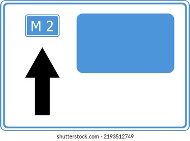 Road information signs. Preliminary indication of traffic directions. Traffic on the highway and outside the city. Vector image.