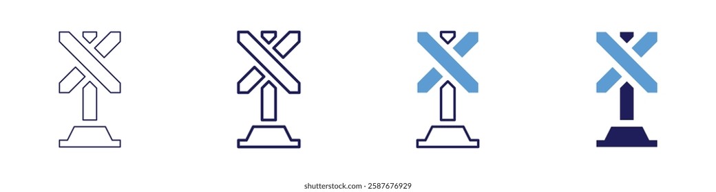 Road integration icon in 4 different styles. Thin Line, Line, Bold Line, Duotone. Duotone style. Editable stroke.