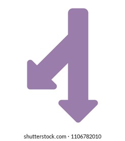 Road Interaction with curved ahead pointing to downward
