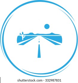 road. Internet button. Vector icon.