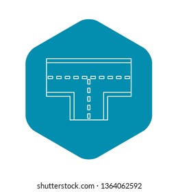 Road intersection icon. Outline illustration of road intersection vector icon for web