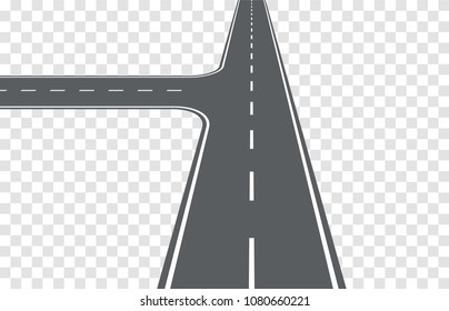 Road. Intersection on left. Element for design