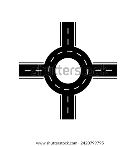 road intersection roundabout vector on white background