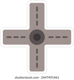 Road Intersection vector icon. Can be used for printing, mobile and web applications.