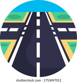 road intersection vector illustration icon