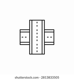 road intersection view icon sign vector