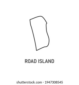 Road Island map icon isolated on white background. Vector illustration.