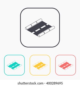road isometric 3d color icon set 