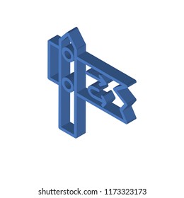 Road isometric left top view 3D icon