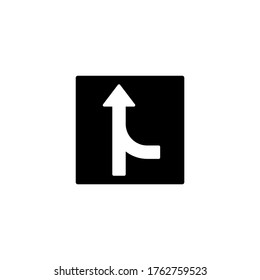 Road joining  vector icon in black flat glyph, filled style isolated on white background