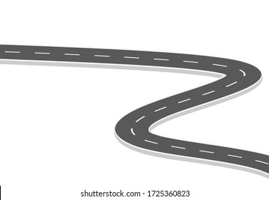 Curving Winding Road Highway Center Cartoon Stock Vector (Royalty Free ...