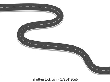 Winding Road On White Isolated Background Stock Vector (Royalty Free ...