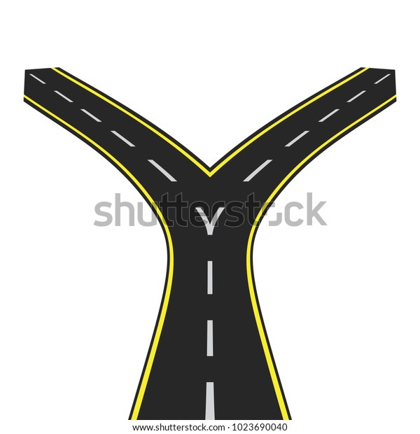 Road Junction Decision Making Alternative Directions Stock Vector ...