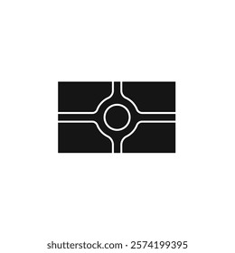 Road junction icon Simple thin line flat symbol