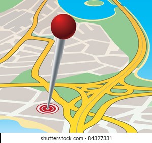 Road junction in residential area near the sea. Purpose of the trip