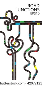 Road junction,Design Road, Street Frame with Map Pointer, GPS, Background, Illustration EPS 10.