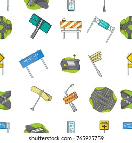 Road junctions and signs and other web icon in cartoon style.Pedestrian crossings and signs icons in set collection.
