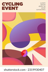 road to king. abstract style cycling event poster. cycling vector illustration