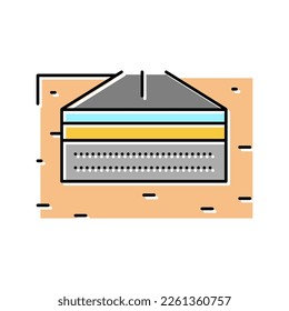 vector de icono de color de piedra de capa de carretera. señal de piedra de la capa de carretera. ilustración de símbolo aislado