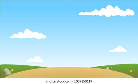 The road leading to the distance. Vector illustration.