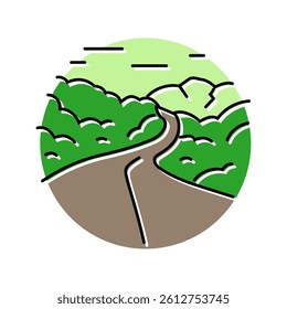 road leading forward progress color icon vector. road leading forward progress sign. isolated symbol illustration