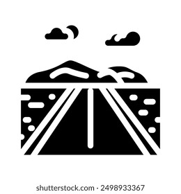 road leading forward progress glyph icon vector. road leading forward progress sign. isolated symbol illustration