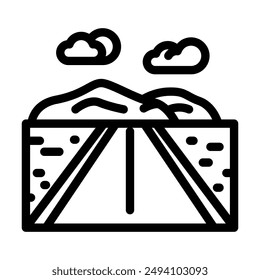 road leading forward progress line icon vector. road leading forward progress sign. isolated contour symbol black illustration