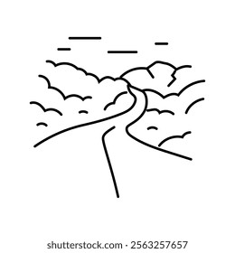 road leading forward progress line icon vector. road leading forward progress sign. isolated contour symbol black illustration