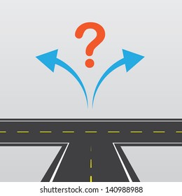 Road with left and right arrows 