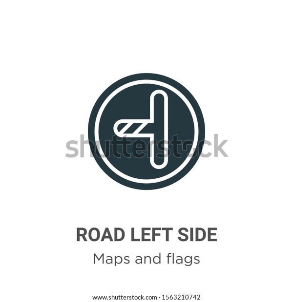 Road left side vector\
icon on white background. Flat vector road left side icon symbol\
sign from modern maps and flags collection for mobile concept and\
web apps design.