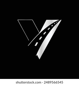 Road letter logo design template.