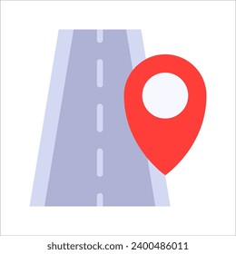 Icono de línea de carretera. Signo de camino de viaje. Símbolo gps de ruta de la autopista. Elemento de diseño de calidad. ilustración vectorial sobre fondo blanco